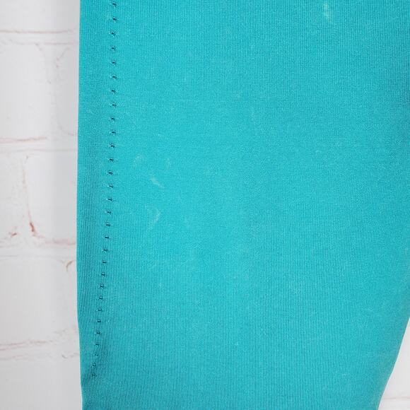 Gymshark Leggings Womens M Capri Blue Acid Wash Sweat Seamless Washed Gym - Picture 9 of 15